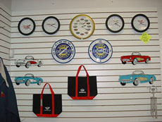 Various vintage and Route 66 clocks at the Springfield Royal Diner Gift Shop