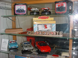 Vintage car models and variou souvenirs at the Springfield Royal Diner Gift Shop